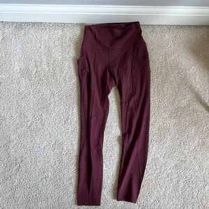 Lululemon Red Merlot Leggings with Pockets
